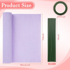 27 PCS Crepe Paper Flower Kit – 6 PCS Colored Crepe Paper Roll Premium Pastel St