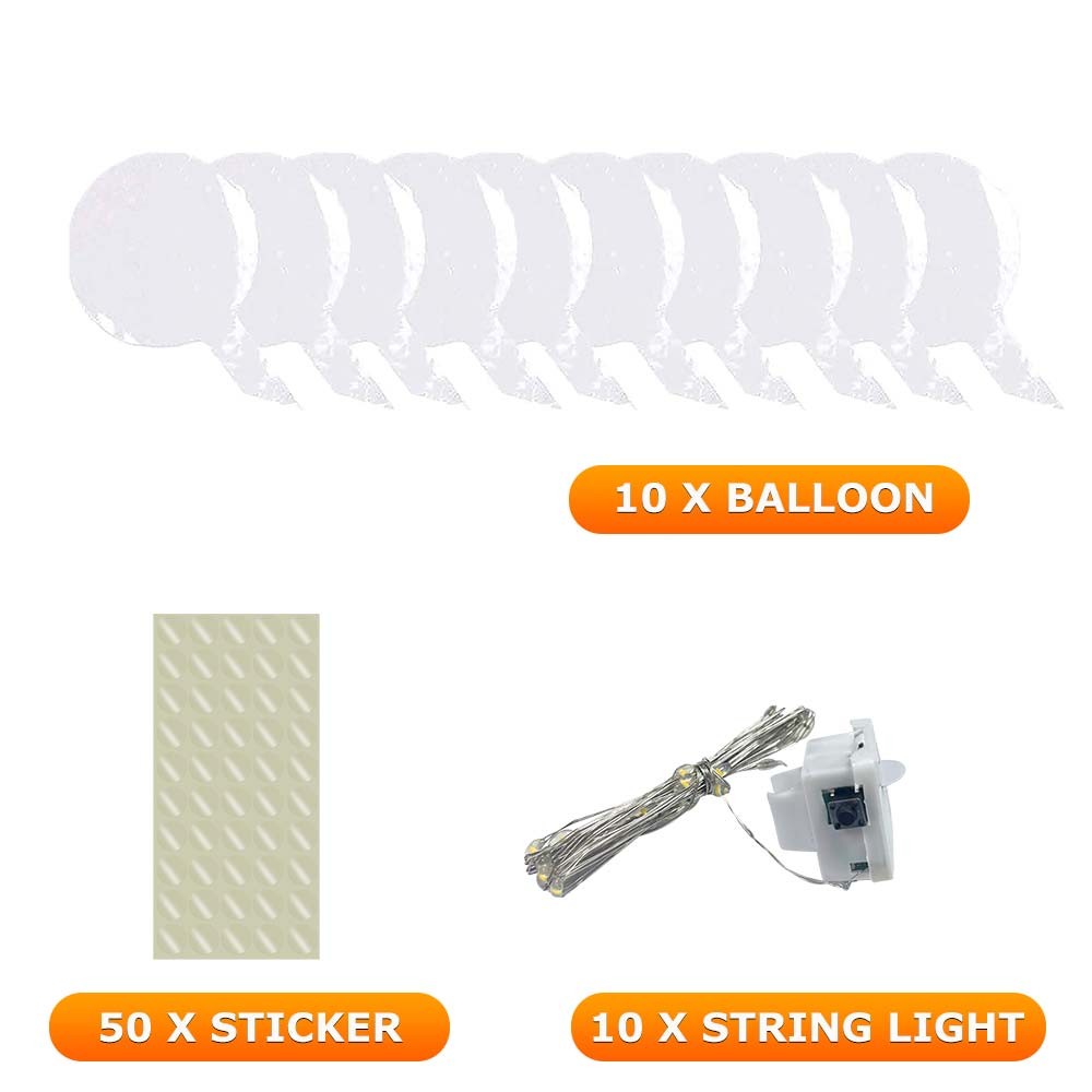 20″ Transparent Glow Balloons Light Up with LED String Lights for Decoration