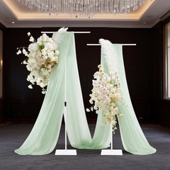 2PCS White Wedding Backdrop Stands,94-247cm Height Adjustable Backdrop Stands