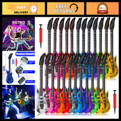 48 Pcs Inflatable Guitars – Rock Star Party Props, 80s 90s Theme, Photo Booth De