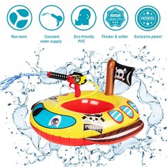 2 Pack Inflatable Kids Pool Floats with Water Gun, Pool Toys for Kids Ages 4-…