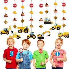 8 Packs Back to Construction decorations Traffic Zone Garland Banner Construc…