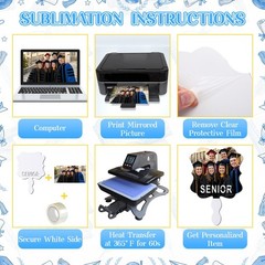 12 Pcs Custom Graduation Sublimation Blank Fans with Handle, Class of 2026 Pe…