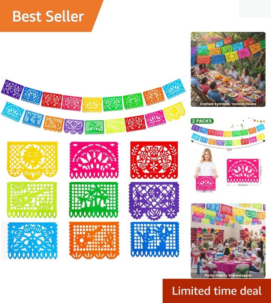 Reusable 36 Ft Mexican Banner Set – 2 Packs for Festive Indoor/Outdoor Fun