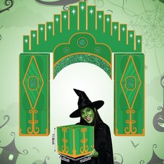 Bucherry 7 Pcs Emerald Cardboard Castle Green Wizard Playhouse Large Wizard P…