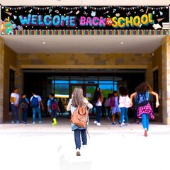 Large Welcome Back to School Banner 120×20 Inch Decorations Yard Signs First Day