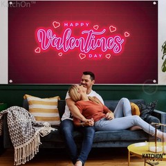 KatchOn, Happy Valentines Day Banner – XtraLarge 72×44 Inch | Neon Valentines Da