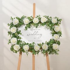 Dolicer 4Pcs 26Ft Artificial Eucalyptus Garlands with Flowers – 8 Roses, Faux…