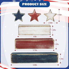 4th of July Table Decorations Red White Blue Patriotic Tiered Tray Centerpiece..
