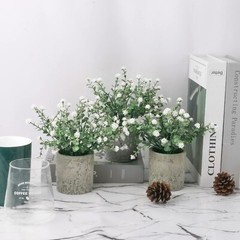 3 Potted Artificial Plants Flowers Home Decor Centerpiece for Table Room
