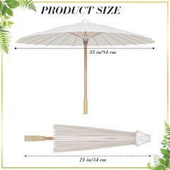 White 33 Inch Paper Umbrella DIY Oiled Painting Chinese Japanese Parasol for