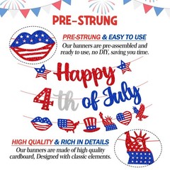Independence Day Decoration Happy 4th of July Banner America’s Birthday Decor…