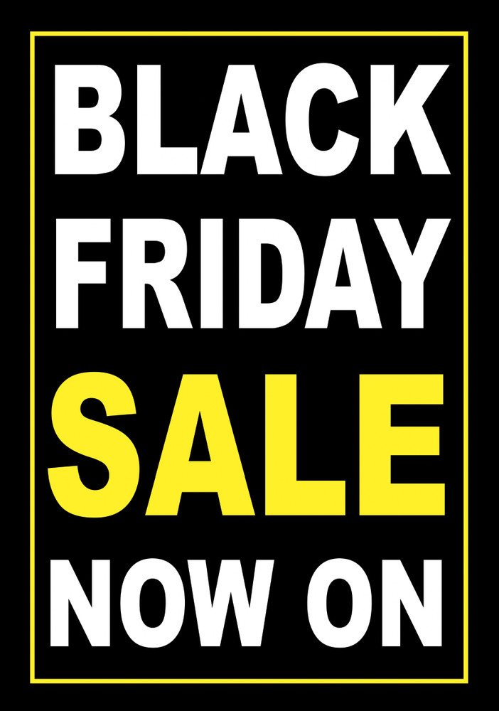 Black Friday Sale Poster Bespoke Text Wording Logo Any % Discount Retail Shop