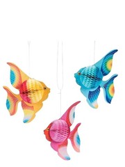 NWT Tropical Fish 10″ Tissue Decorations For Birthday Parties (Pack of 6)