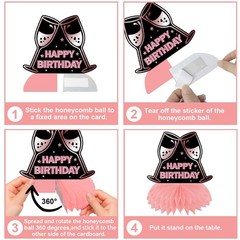 Happy 13th Birthday Rose Gold and Black Table Honeycomb Centerpieces Balloons…