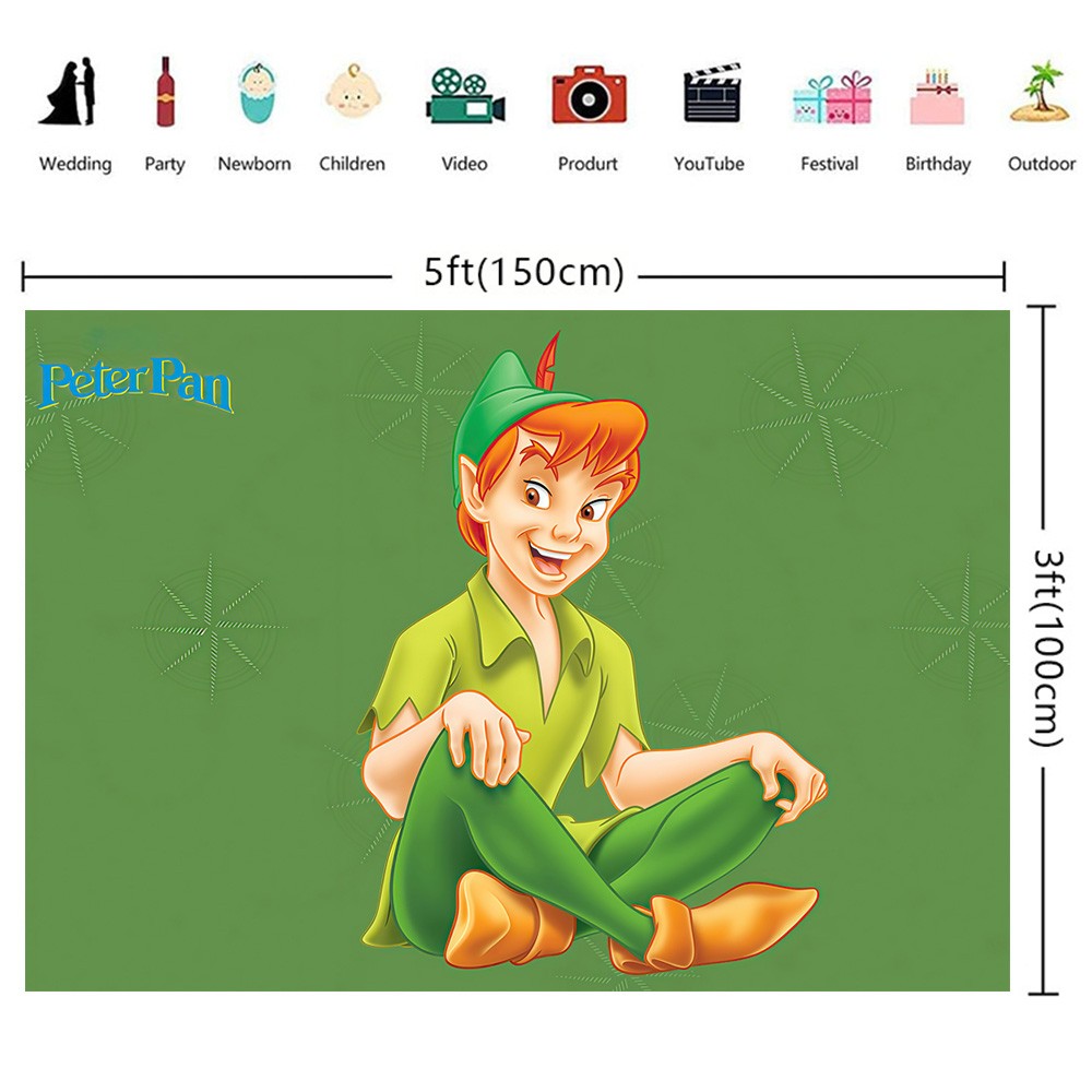 Peter Pan Party Supplies Backdrop Banner Background Vinyl Birthday Gift
