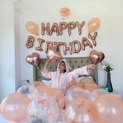 Letras Happy Birthday Globos 49PCS Rose Gold Decoracion De Cumpleaños Para Mujer