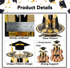 Graduation Cupcake Stand for 25 Cupcakes, Class of 2026 Congrats Dessert Collaps