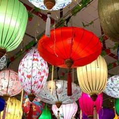Retro Chinese Lantern Waterproof Outdoor Cloth Lantern Party Festival Decor