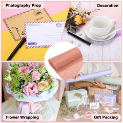 6Pcs Crepe Paper Roll 8.2ft Long 98 Inch Wide for Decoration Champagne