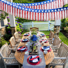 2 Pack Red White Blue Foil Fringe Garland 40 Ft Patriotic Party Backdrop Decor
