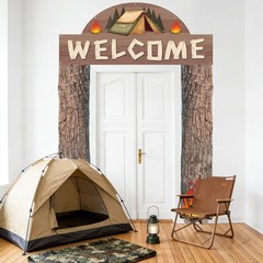 3 Pcs Camping Themed Party Decorations Camper Banner Welcome Porch Sign Campe…