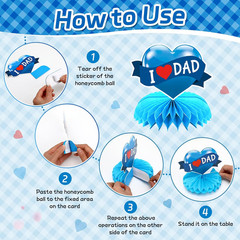 10 Pcs Father’S Day Decorations, Blue Double Sided Fathers Day Table Centerpiece
