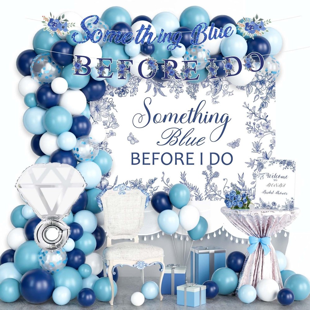 Something Blue Before I Do Bridal Shower Decorations, Blue Bachelorette Weddi…