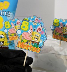 SpongeBob Personalized Cupcake Toppers Set of 12 | Kids Birthday Party Decor