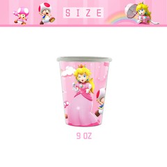 Princess Peach Birthday Decor Party Supplies Set Plates Cups Tablecloth Napkins