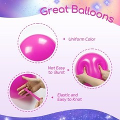 60pcs 12inch Pink Purple Blue Balloons, Hot Pink Yellow Metallic Hot Pink Green