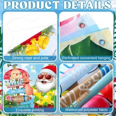 3 Pcs Summer Christmas Party Decorations 35x 71 Inches Christmas Door Cover 1…