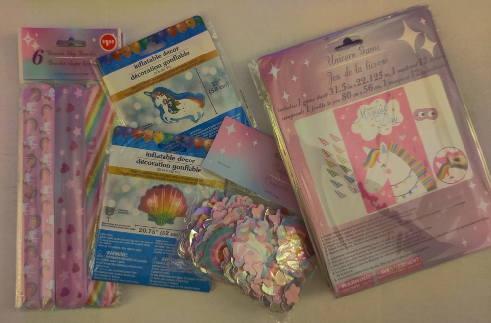 🦄 🦄 Party Time! 30 Slap Bracelets! Confetti! A 🦄 Game For 36! And 2 Balloons