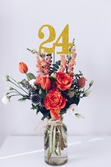 24th Birthday Decoration Centerpiece Party Favors (SET OF 3) 20 Colors Available