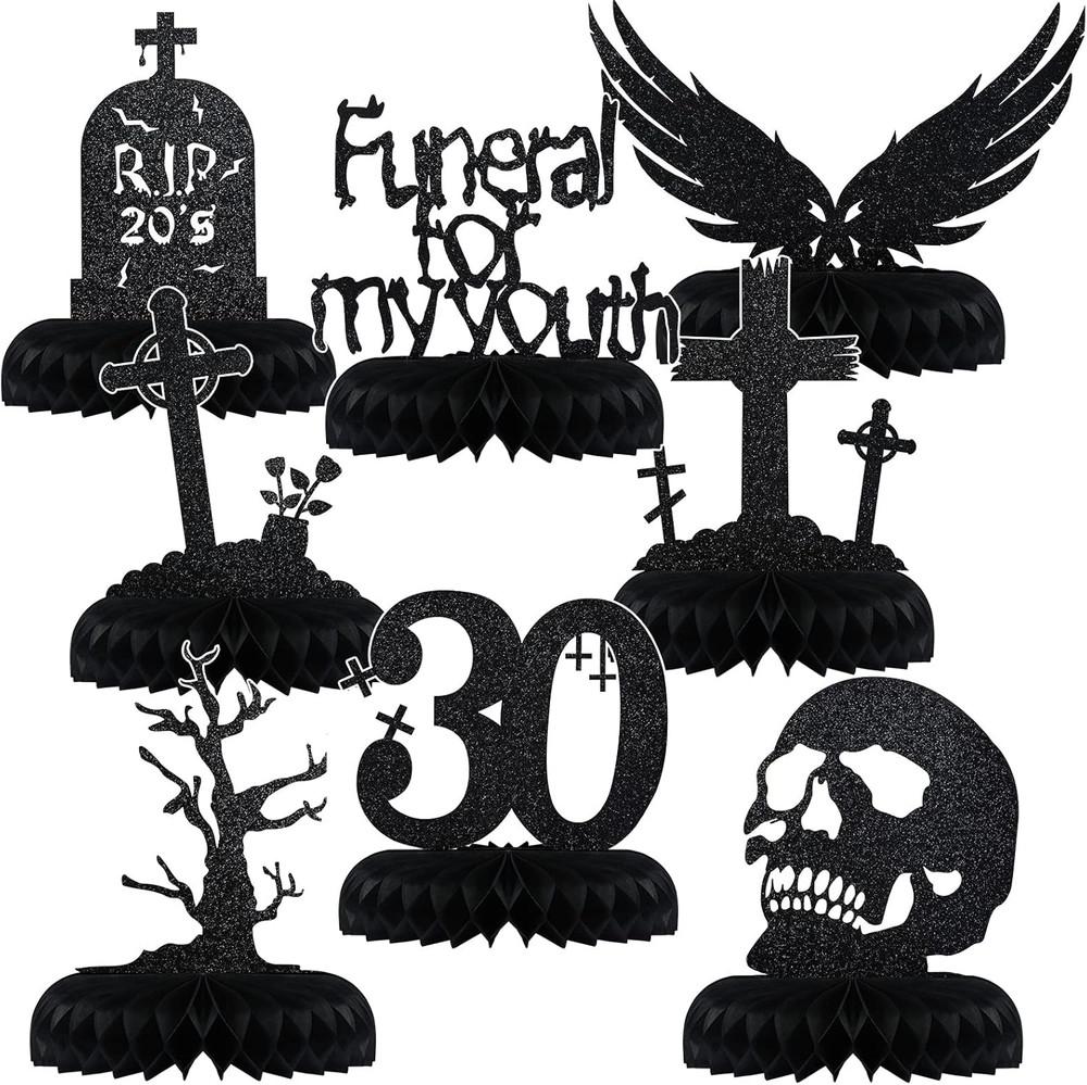 8 Pack Death to My 20S Decorations Rip 20S Birthday Decorations Gothic 30Th Birt