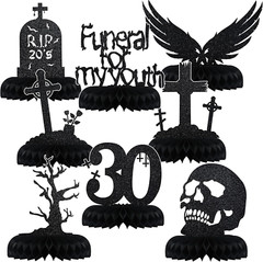 8 Pack Death to My 20S Decorations Rip 20S Birthday Decorations Gothic 30Th Birt