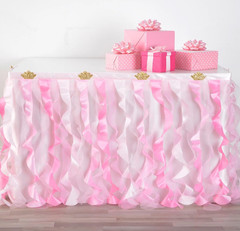 Amscan Disney Princess Party Fabric Tableskirt – 72″ x 60″ | Pink | 1 Pc