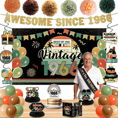 60Th Birthday Decorations for Men Women,Vintage 1966 Birthday Party Decor | 40 P