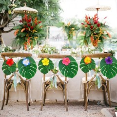 126Pcs Luau Party Decorations Supplies Tropical Palm Large, Multi Color