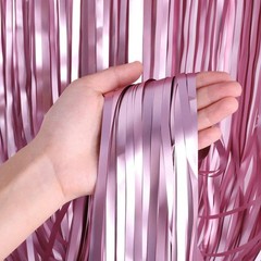 KIRIKOU Pack of 2 Foil Fringe Curtains Backdrop Party Decoration, Metallic Ti…
