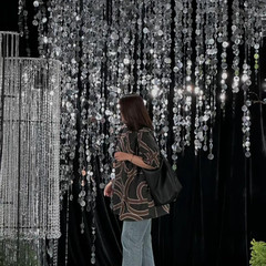 Silver Shimmer Wall Backdrop, 20 Packs Silver Sequin Curtain Circle Dots Garland