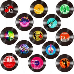 48pcs Vinyl Records Theme Cucpcake Toppers for Rock and Roll Party Decoration…