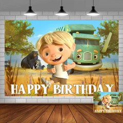 Trash Truck Birthday Backdrop Banner Photo Background Party Supplies 5x3ft
