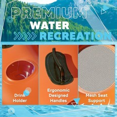 Sunlite Sports 53″ Heavy Duty River Tube Inflatable, Premium Water Float to L…