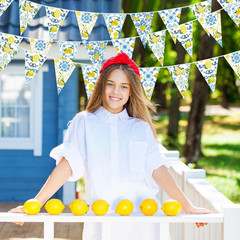 6PCS Lemon Garlands Lemon Party Decorations Lemons Bandana Pennant Banner Summer