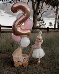 40 Inch Balloon, Giant 2 Number Balloons for 2nd Birthday Number 2 Rose Gold