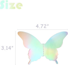 Iridescent 3D Butterfly Garland Holographic Paper Streamer Banner for Birthdays,
