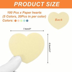 100Pcs Heart Cutouts Paper 2.5×3 Inch Heart-Shape Cards for Valentines Day DI…