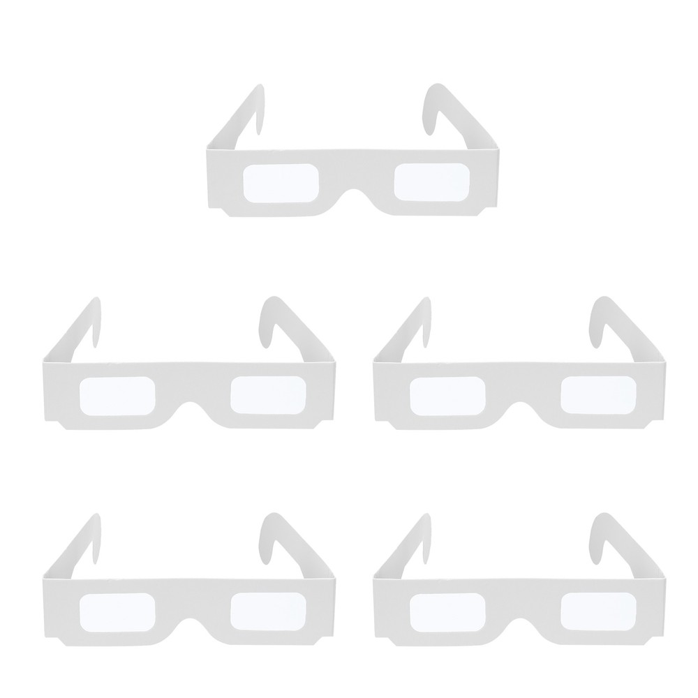 5 Pack 3D Diffraction Glasses Firework Diffraction Grating White