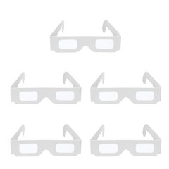 5 Pack 3D Diffraction Glasses Firework Diffraction Grating White